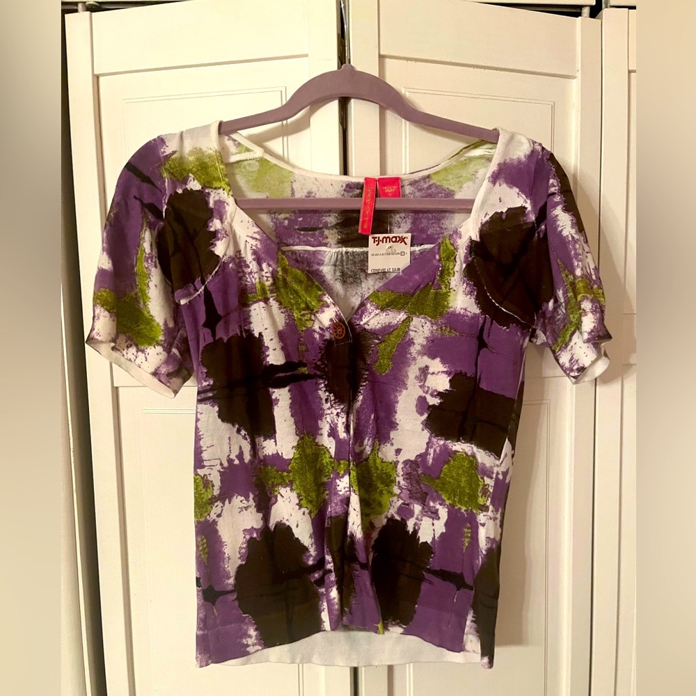 One Button multi colored blouse